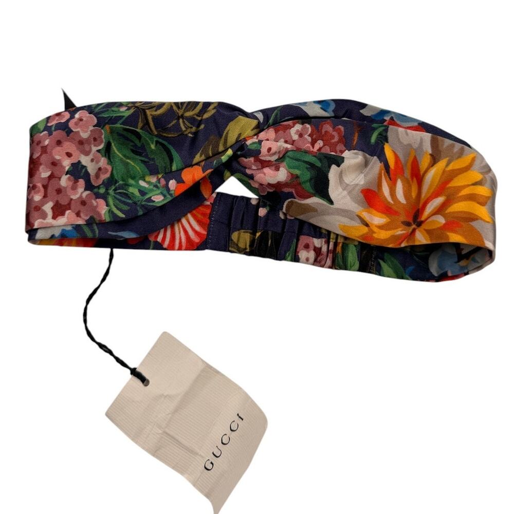 Gucci Silk Flora/Blooms Headband NWT Blue
